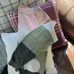 Marine Layer Colorblock Sweater in Pink and Green